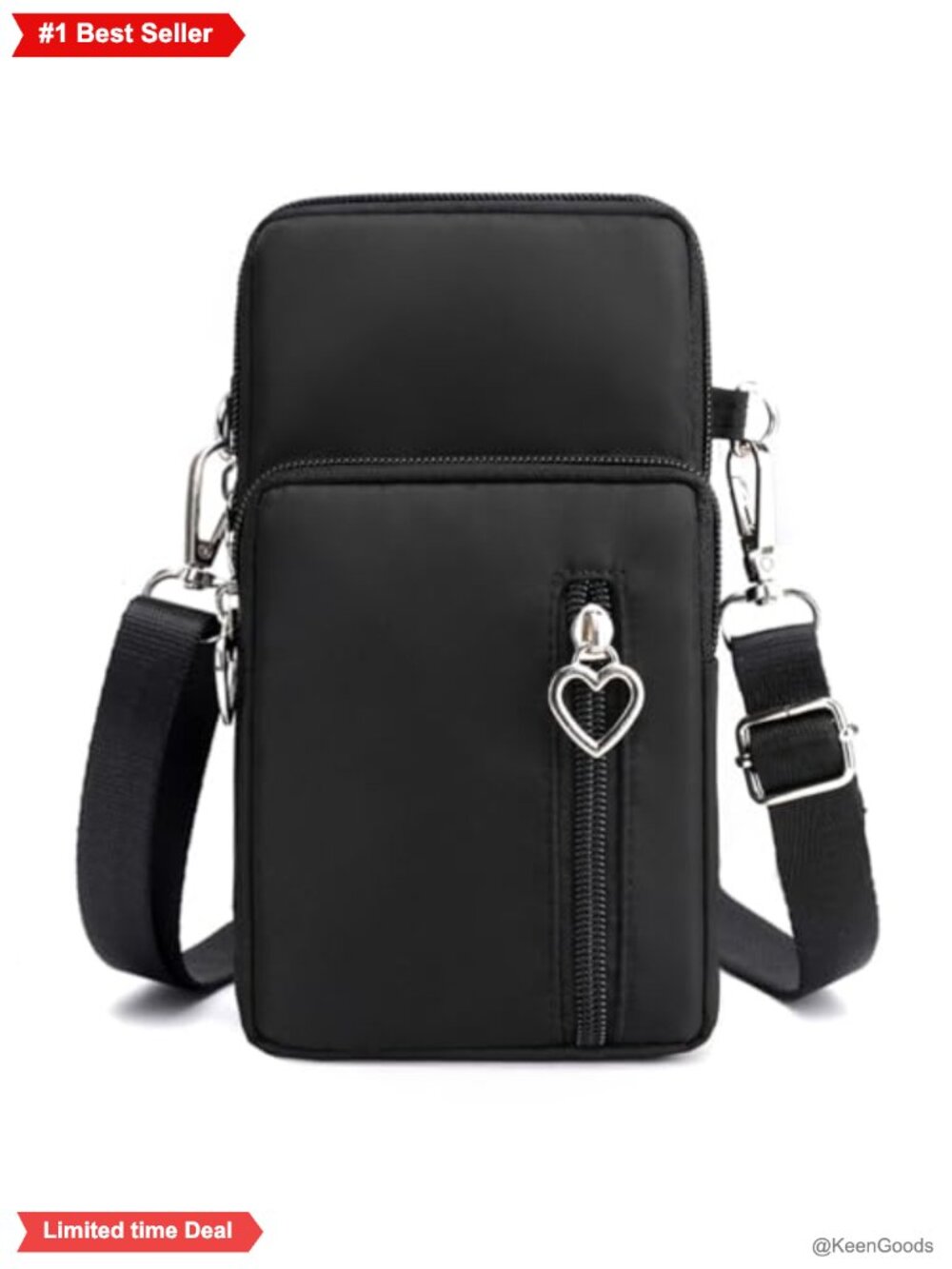 Nylon Small Crossbody Phone Bag with Adjustable Strap